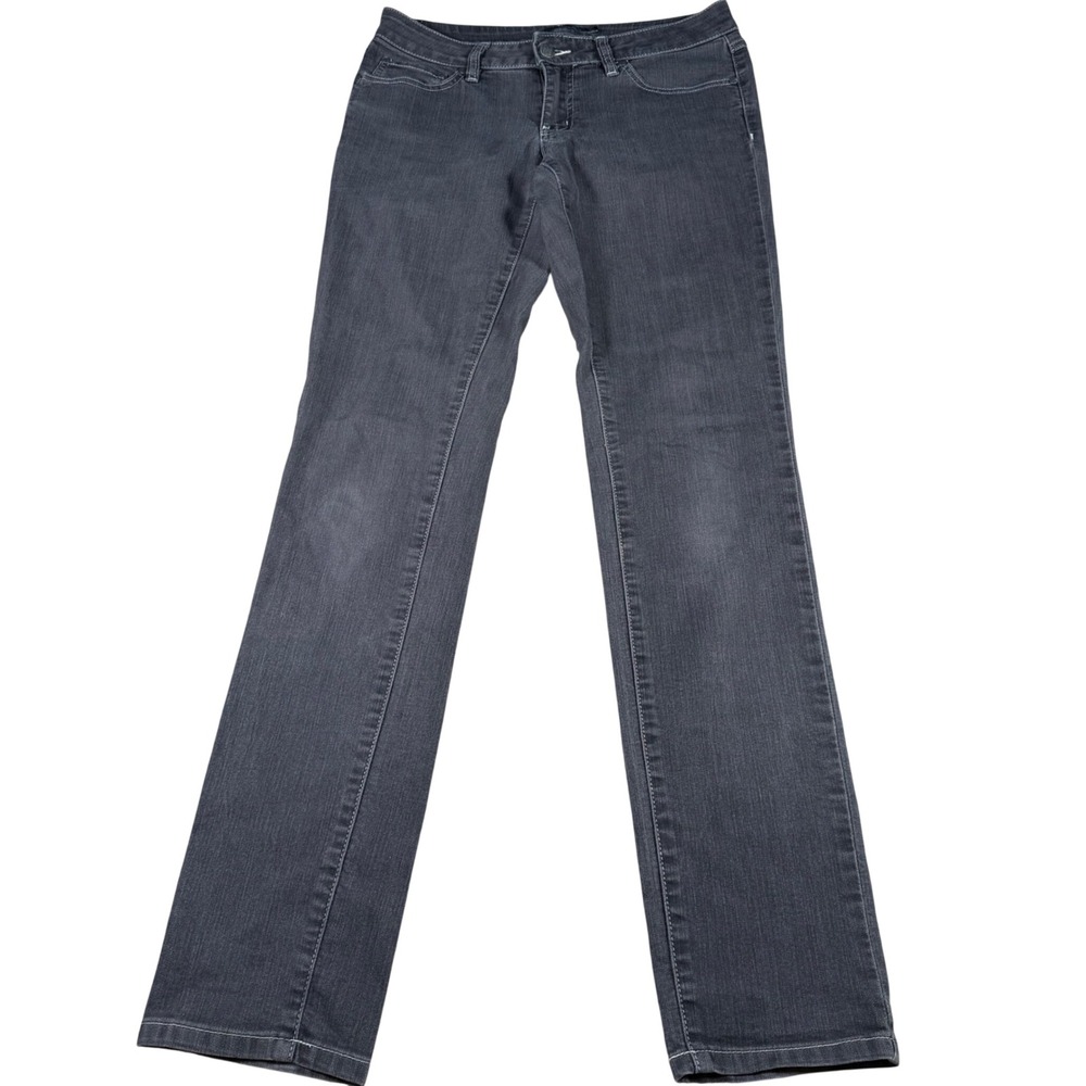 prAna Jeans Women 6/28 (FITS 30x32) Gray Slim Straight Organic Cotton Stretch